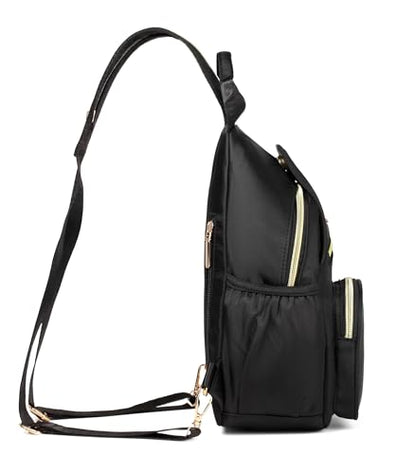 Xsecnua Small Crossbody Bag Convertible Mini Backpack for Women, Cross Body Sling Bag Sling Backpack for Travel Daypack - color: Z Black