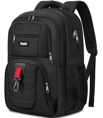 Skaypibs Black Backpack for Men Women, School Backpack for Boys Teens, 15.6 Inch Laptop Backpacks with Reinforced Straps, Water Resistent book bag, Work College Student Bookbag,Travel back pack - color: A10-black, size: 15.6 Inch