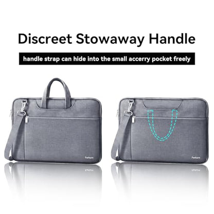 Ferkurn 15.6 16 Inch Laptop Case Bag for Women Men Compatible with MacBook Pro M5/HP OmniBook Omen Envy/Lenovo Yoga IdealPad/Dell Pro Inspiron, Carrying Briefcase Computer Messenger Bag Case, Grey - color: Heather Grey, size: 15.6 inch