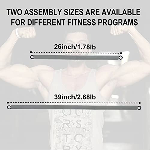 Resistance Band Bar, Body Workout, Portable Pilates Bar, Home Gym Training Equipment, 26 or 39 Inches