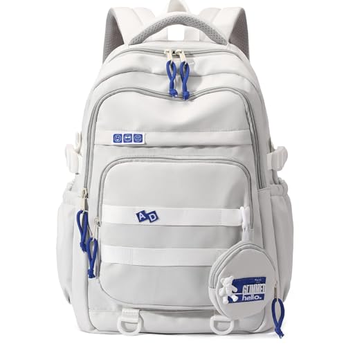 Kids Backpack for Girls - Aesthetic School Backpack for Teens & Tweens - Elementary & Middle School Bookbag - Grey Girls Back Pack - color: Grey