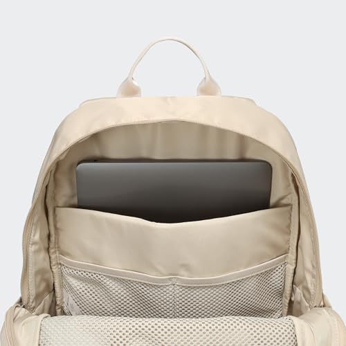 Pander 22L Casual Daypack Everyday Backpack with Luggage Sleeve Smooth Webbing Handle Professional Commuter School Bag, Raw Linen - color: Raw Linen