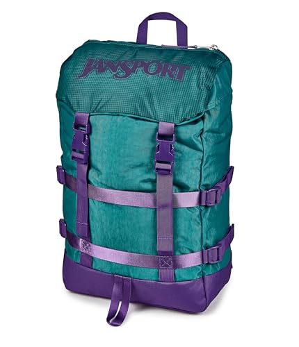 JanSport Skip Pack Backpack – 28L Capacity, Fits 13.5in Laptop, Large Main Compartment, Side Water Bottle Pocket – Ideal for Work & Travel, Emerald Pool - color: Emerald Pool