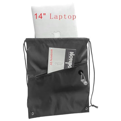 20PCS Drawstring Bag Sports Gym String Backpack Bulk Cinch Bag Sackpack with 2 layer Zip pocket for Yoga Gym Traveling (20, black) - color: Black