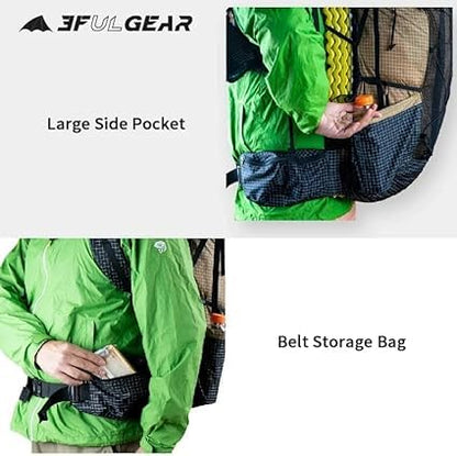 3F UL GEAR QiDian Pro UL 46+10L Backpack Outdoor Climbing Bag Camping Hiking Bags UHMWPE ultralight (beige) - color: Grey