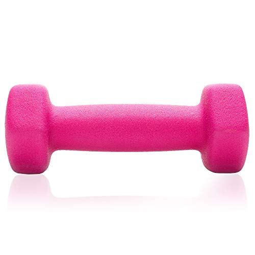 Philosophy Gym Set of 2 Neoprene Dumbbell Hand Weights, Hexagon Shape - style: Pink 2 lb Pair