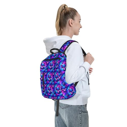 Stylish Daily Shoulder Backpack Galaxy Fox Pattern, Practical Multi-scene Daypack for Road Trip Picnic Walking Men Women - color: Picture (821)