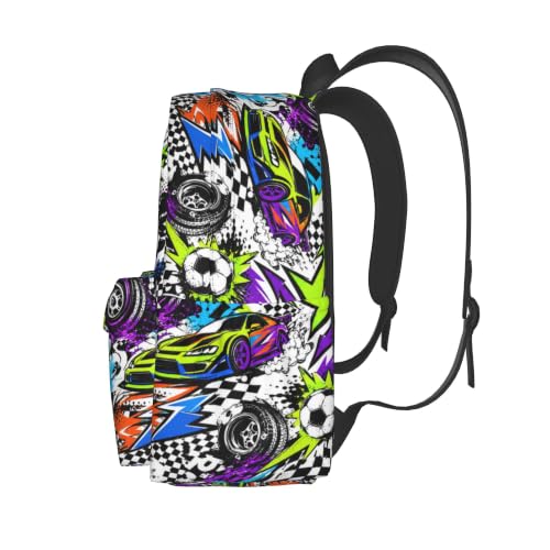 Abstract Cool Graffiti Novelty Pattern Backpack School Bag Lightweight Bookbag Casual Daypack for Girls Boys Kids Women Men Travel Laptop 16 Inch - color: Graffiti