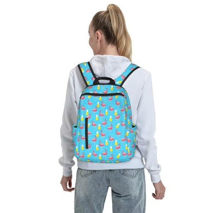 Travel Daypack Flamingo Pineapple Mint Green, Quick-Access Pocket, Side Bottle Holder, for Active Adults - color: Picture (1190)