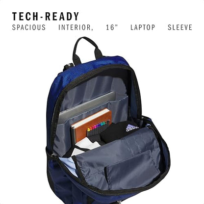 adidas Excel 7 School Backpack for Laptop, Gym and Travel, 34L, Bold Twill Bright Royal- Legend Ink/Black/Silver Metallic/7, OSFA - color: Bold Twill Bright Royal- Legend Ink/Black/Silver Metallic/7, size: One Size