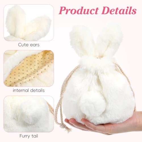 Lurrose Drawstring Makeup Bag: Plush Bunny Bags for Girls - Kawaii Drawstring Pouch - Travel Toiletry Pouch for Women - size: Full Size