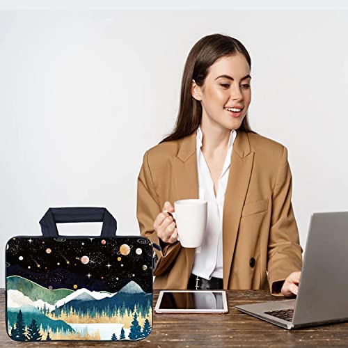 AMARY14 15 15.4 15.6 inch Laptop Handle Bag Computer Protect Case Pouch Holder Notebook Sleeve Neoprene Cover (Mountains Galaxy) - color: Mountains Galaxy