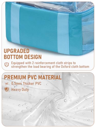 Large Clear Backpack See Through Clear Bookbag with Accessories - color: Light Blue-4