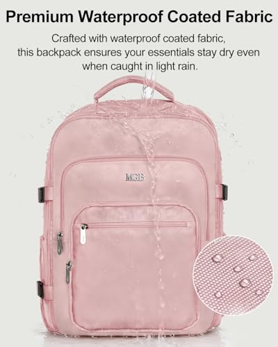 Travel Backpack for Women & Men, Carry On Personal Item Bag Flight Approved, Large Waterproof Laptop Backpack for Travel, Overnight, College & Commuting Pink - color: Pink