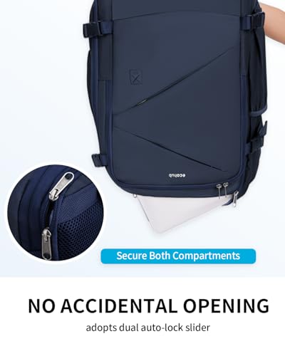 ECOHUB Carry On Travel Backpack, Expandable Airlines Personal Item Bag 18x14x8, Water Resistant 17 inch Laptop Backpack Flight Approved, 12 Pockets 30L Work Backpacks with Wet Pocket Cable Slot, Blue - color: Blue, size: 18 inch underseat