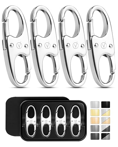 Vantamo Premium 4 Zipper Clips Anti Theft for Backpack, Luggage & Purse, Pull Replacement Zipper Locks, Purse Clip for Travel - color: Silver