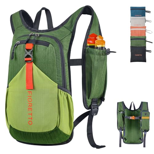 FIORETTO 10L Lightweight Packable Hiking Backpack Small Foldable Daypack for Women Men Compact Travel Backpack for Camping & Outdoor, Green - color: Green, size: 10l