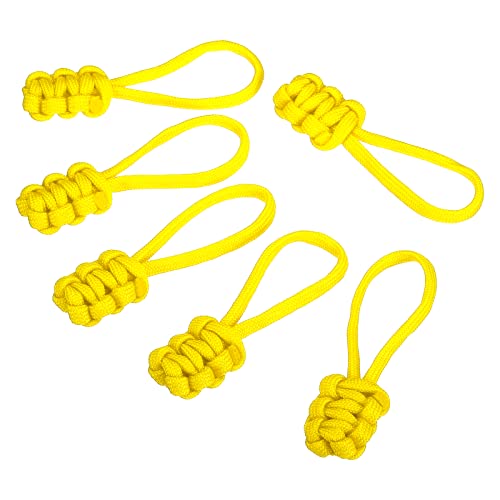 PATIKIL Zipper Pulls Replacement, 6 Pack Extension Cord Handle Fix Pull Tab Extender Fixer Slider Head Repair Kit for Luggage Backpack Jacket, Yellow - color: Yellow