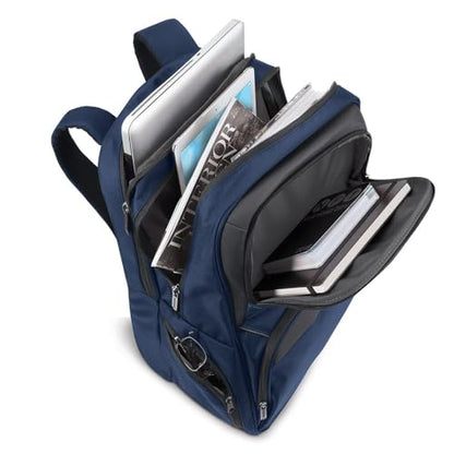 Solo New York Ambition Backpack – Stylish 17.3" Laptop Backpack with Tablet Pocket, Organizer Section, Padded Back & Straps – Perfect for Professionals & Travel (Navy)