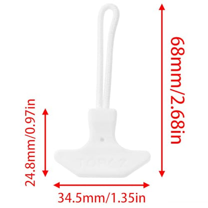 AYLIFU Heavy-Duty Zipper Pull Zipper Pull Replacement Zipper Repair Kit White 2.83×1.37inch for Backpacks Luggage Refrigerated Bags Sports Equipment Handbags Jackets 6PCS