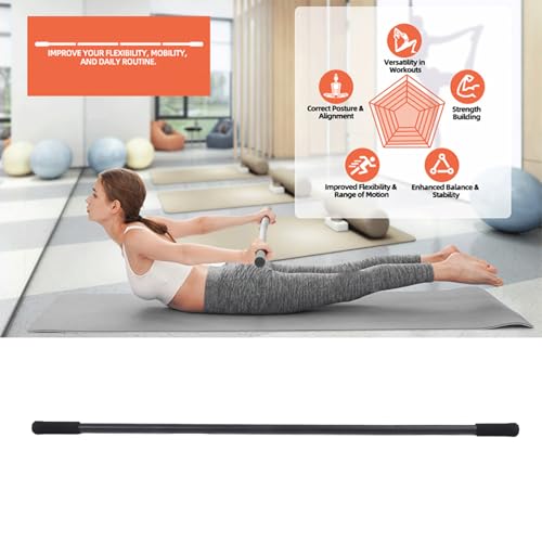 Marhynchus Yoga Stretch Stick Yoga Stick Posture Corrector Exercise Adjustable 30 45 60 Inches with 4 Steel Rods & Foam Handles for Stretching Flexibility