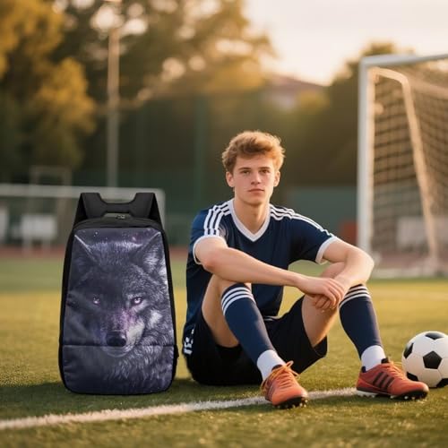 Basketball Backpack With Separate Ball Compartment And Shoes Fit Basketball Volleyball Football - color: Starry Wolf