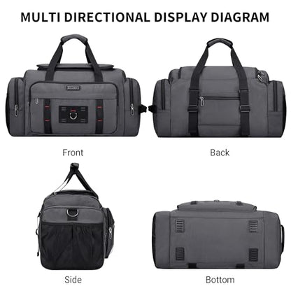 WITZMAN Duffle Bag for Men Large Overnight Carry On Weekender Bag with Shoe Compartment Sports Gym Duffle Bags for Traveling(B719 Silvery Grey) - color: Silvery Grey