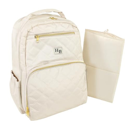 Hudson Baby Unisex Baby Premium Diaper Bag Backpack and Changing Pad, Beige, One Size - color: Beige