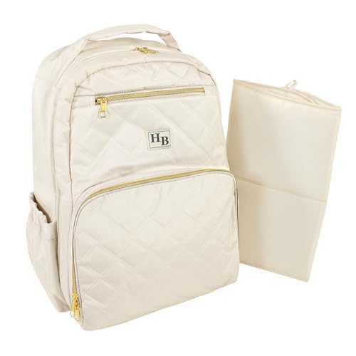 Hudson Baby Unisex Baby Premium Diaper Bag Backpack and Changing Pad, Beige, One Size - color: Beige