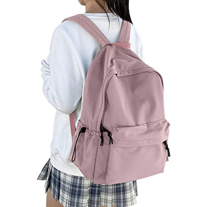 Purple School Backpack for Girls Water Resistant High School Book Bag Simple Backpack for Teens Boys Girls, Lightweight Simple Middle School Back Pack Daypack - color: Purple