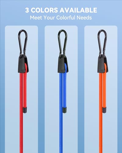 8 Pcs 36 Inch Adjustable Carabiner Bungee Cords with Hooks, Easy to Adjust from 7" to 36", Blue Bungee Straps with UV-Resistance & Superior Elasticity for Cargo, Bike, Luggage, Carts, Truck, etc - size: 36 Inch, style: Blue