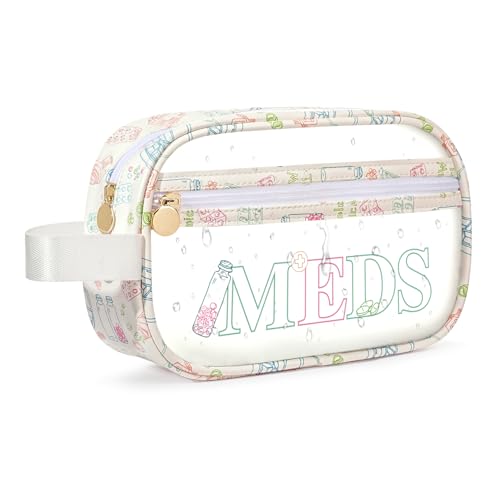 COSHAYSOO Clear MEDS Bag Medicine Travel Case Pill Pouches for Traveling Small Medication Organizer Purse for Women Teen Girls, Car Emergency Medicine Kit Accessories Airplane Park Trip Essentials - color: Green MEDS