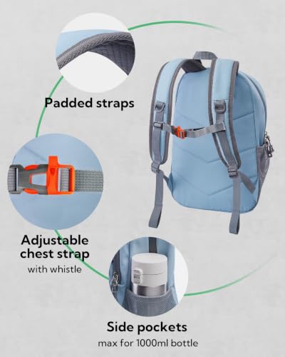 WATERFLY 12L Small Hiking Backpack: Day Pack Lightweight Travel Bag Camping Fitness Cycling Outdoor Sports Daypack For Women Men - color: Light Blue