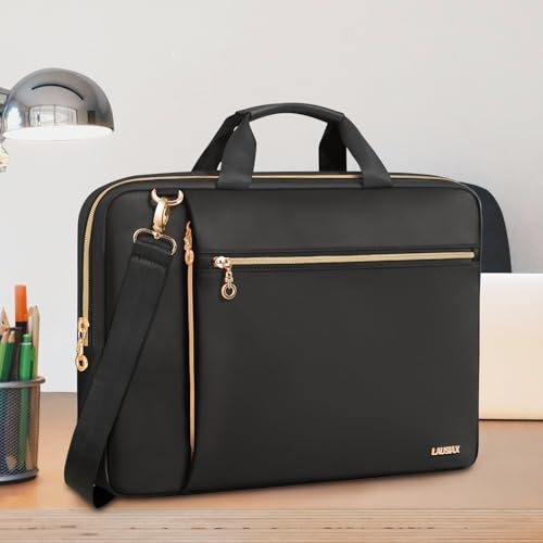 15.6 16 Inch Laptop Bag Case for Women Men Compatible with MacBook Pro M5/HP OmniBook Omen Envy/Dell Pro Inspiron/Lenovo Yoga IdealPad, Messenger Carrying Briefcase Computer Bag Case, Black - color: Black, size: 15.6 inch