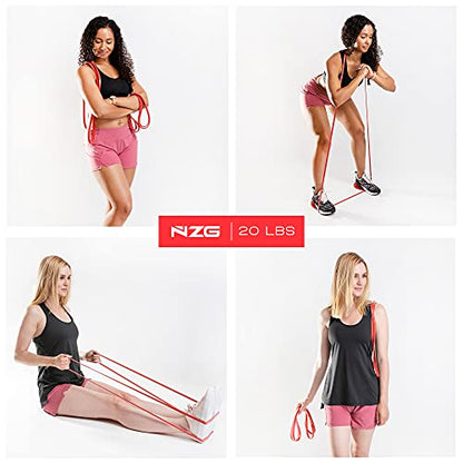 NonZero Gravity 100% Latex-Free Organic Rubber Power Resistance Bands | Compact Durable Hypoallergenic Bands for Strength Training & Workouts | 11 Levels (10 to 140 Lbs) - color: 2. Red-20 lb