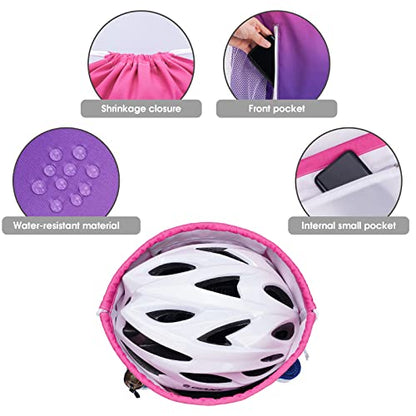 WANDF Drawstring Backpack Sports Gym Sackpack with Mesh Pockets Water Resistant String Bag for Women Men (Rose Red) - color: Rose Red