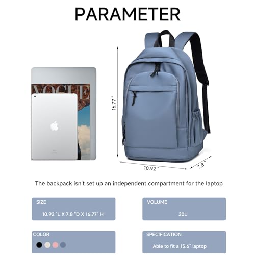 GAEKEAO Classical Basic Travel Backpack for Women Men,Casual Lightweight Bookbag Cute Daypack for College Work Everyday Blue - color: B03 Light Blue