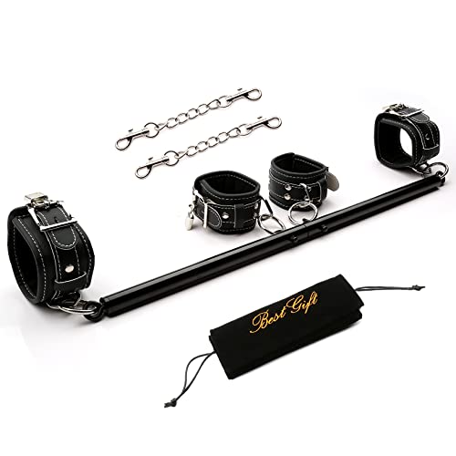2026 Upgraded Heavy Duty Expandable Spreader Bar – Adjustable PU Straps for Pilates, Yoga - style: Black+BlackLZ