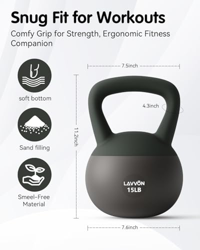 Soft Kettlebell - Cushioned Impact-Resistant Base and Anti-Slip, Kettle bell Anti-Slip Grip Weight for Home Workouts, Safe Strength Training Kettlebells Sets for Women & Men, With Non-slip Gloves - color: Black-Green