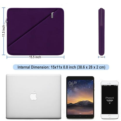 Laptop Case 15.6 inch, Traveling Carrying Computer Bag with Zippered Pocket, Shockproof Protective Laptop Sleeve Compatible for Apple Notebook, HP, Dell, Acer, Asus, Lenovo, Purple - color: Purple, size: 15.6 inch