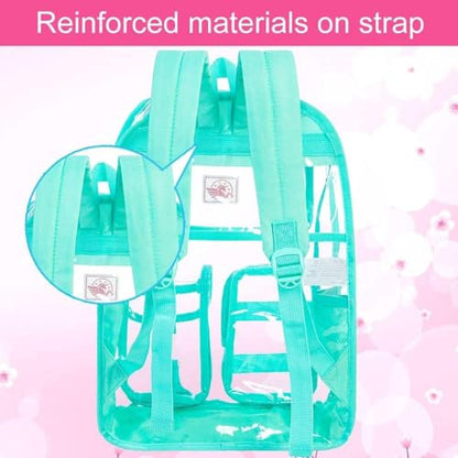 Clear Backpack, Heavy Duty Transparent Bookbag for Women and Men - color: Green 02