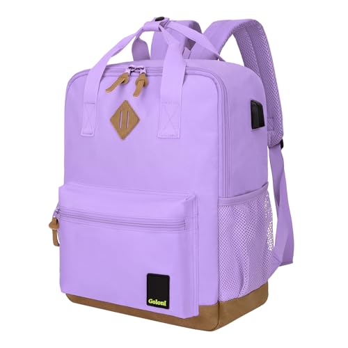 Goloni Small Carry On Travel Backpack with USB Charging Port, Lightweight Water Resistant Mini Carry-on Backpack for Men Women, Compact Personal Everyday Backpack,Purple - color: Purple