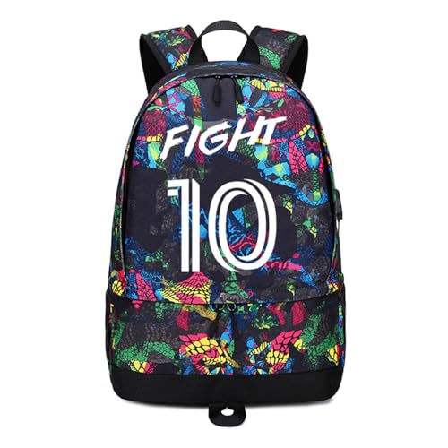 Soccer Player 10 Luminous Ball Storage Backpack Sports Equipment Depositary Multifunctional Bag For Men Women - color: Red - 1