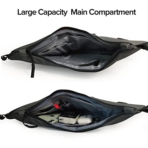Small Sling Shoulder Crossbody Bag Men Women, Lightweight Anti-theft One Strap Casual Chest Bag Slim Backpack for Outdoor Walking Trip Hiking Biking Grey - color: Grey