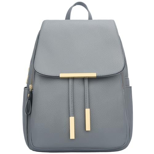 KKXIU Trendy Leather Backpack Purse for Women and Ladies Shoulder Travel Daypacks Bags (A-Grey) - color: A-grey, style: Backpack