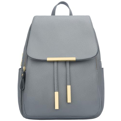 KKXIU Trendy Leather Backpack Purse for Women and Ladies Shoulder Travel Daypacks Bags (A-Grey) - color: A-grey, style: Backpack