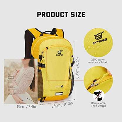 SKYSPER Small Hiking Backpack, 20L Lightweight Travel Backpacks Hiking Daypack for Women Men - color: Lantc20-yellow, size: 20l