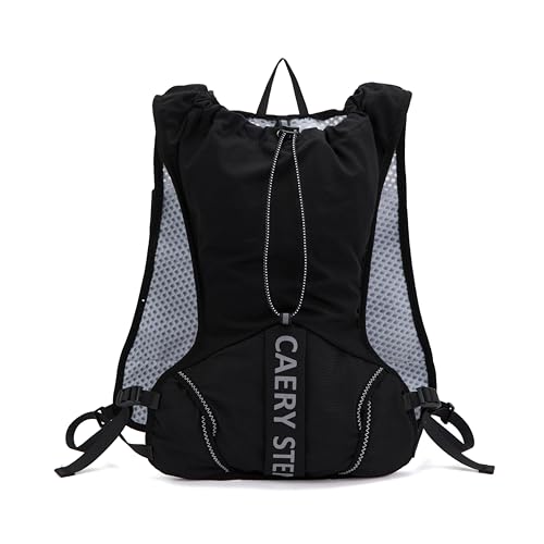 Lightweight Running Hydration Backpack, 1.5L Water Bag Running Vest | Marathon, Hiking Cycling, Breathable Adjustable Design, Unisex - color: Black