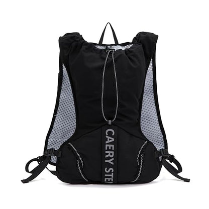 Lightweight Running Hydration Backpack, 1.5L Water Bag Running Vest | Marathon, Hiking Cycling, Breathable Adjustable Design, Unisex - color: Black