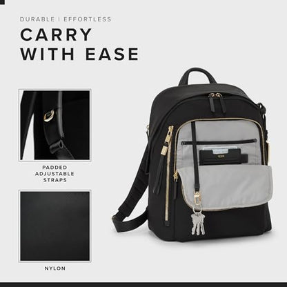 TUMI - Voyageur Halsey Backpack - Travel Backpack - For Business, Fashion, Commute - Holds Up to 14" Screens - Black & Gold - color: Black & Gold Hardware